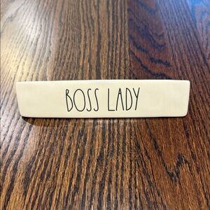 Rae Dunn Cream Boss Lady Desk Sign